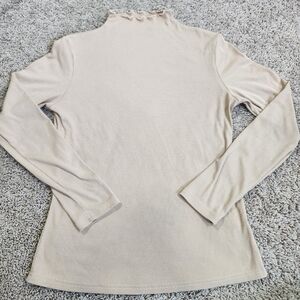 Chic Cream Long Sleeve Women's Top